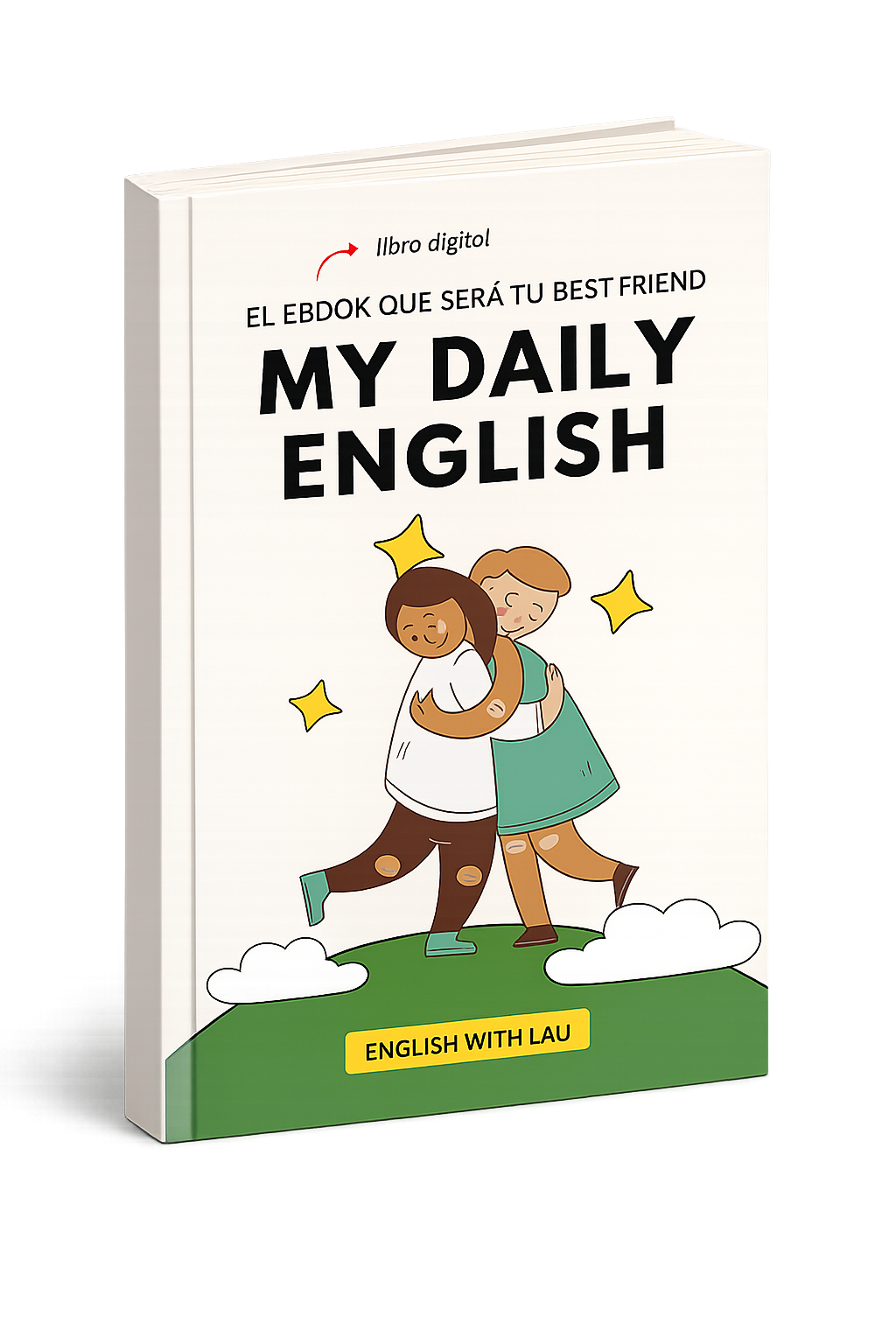 Persona practicando inglés en una situación cotidiana con el ebook My Daily English